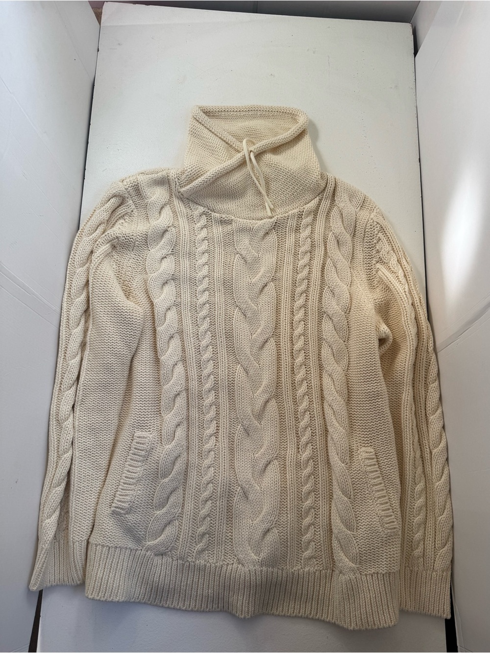 L.L.Bean Women's Double L Mixed-Cable Funnelneck Sweater size 2X